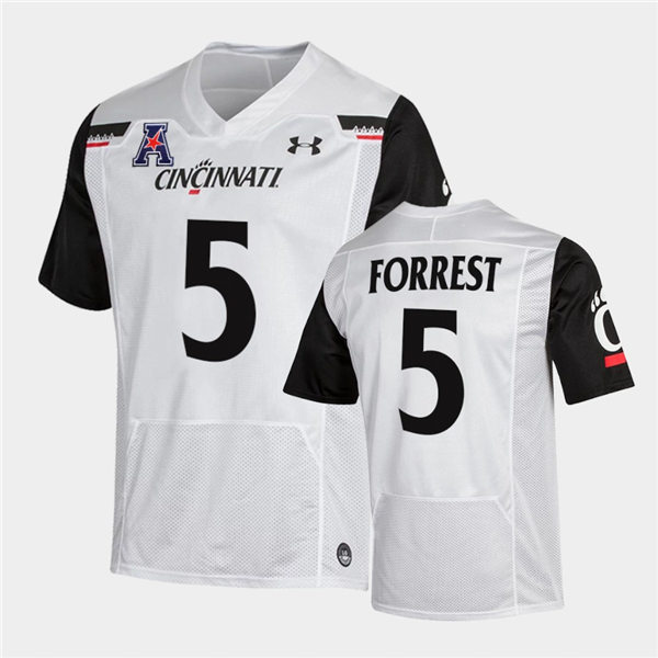 Mens Cincinnati Bearcats #5 Darrick Forrest Under Armour White College Football Game Jersey