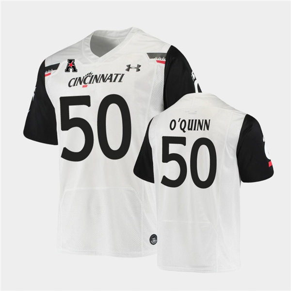 Mens Cincinnati Bearcats #50 Dylan O'Quinn Under Armour White College Football Game Jersey