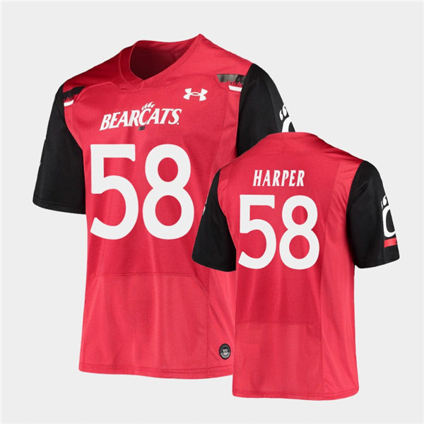 Mens Cincinnati Bearcats #58 Darius Harper Under Armour Red College Football Game Jersey