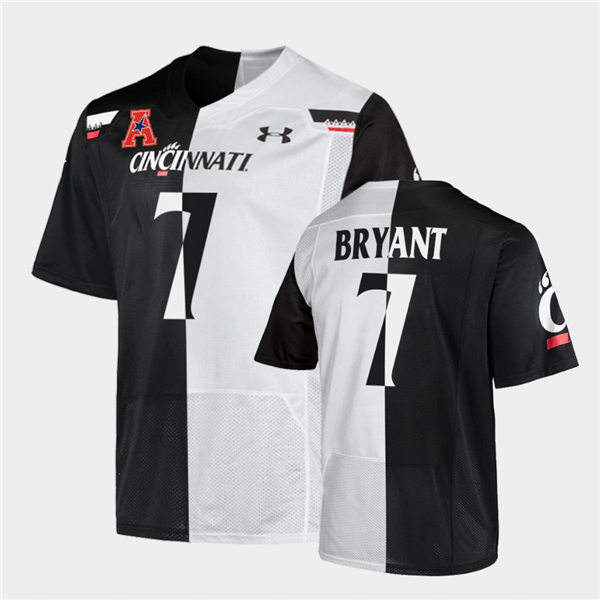 Mens Cincinnati Bearcats #7 Coby Bryant Under Armour Black White Split Edition College Football Jersey