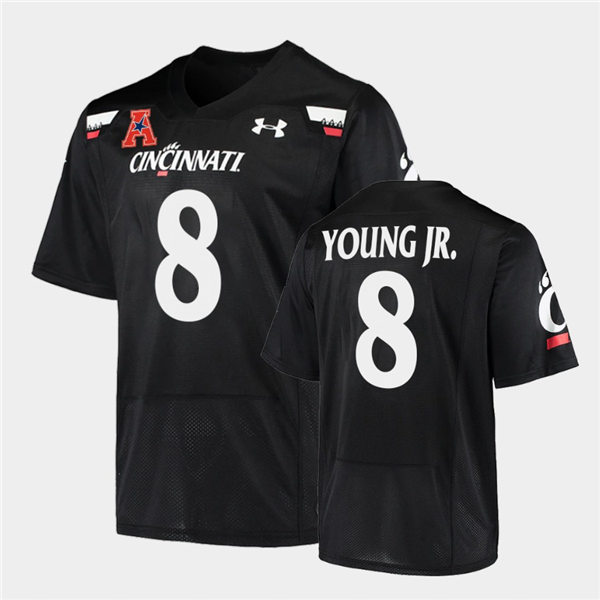 Mens Cincinnati Bearcats #8 Michael Young Jr. Under Armour Black College Football Game Jersey