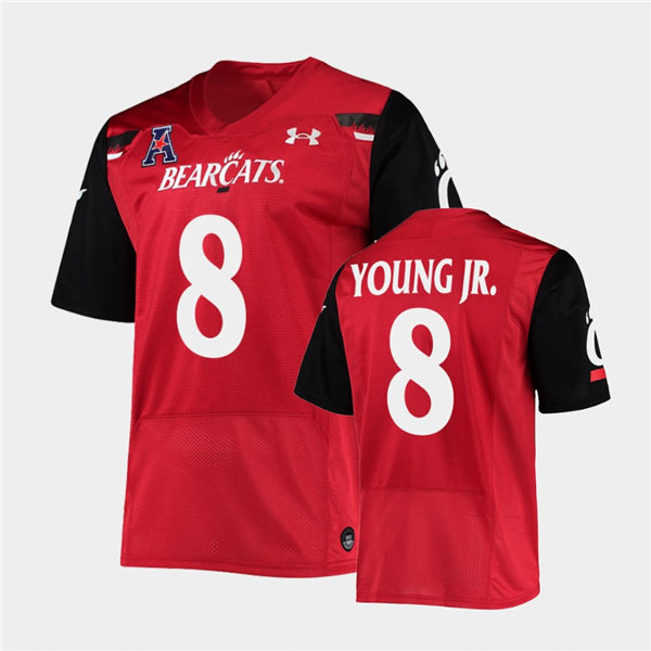 Mens Cincinnati Bearcats #8 Michael Young Jr. Under Armour Red College Football Game Jersey