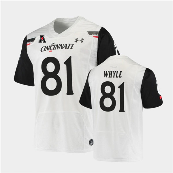 Mens Cincinnati Bearcats #81 Josh Whyle Under Armour White College Football Game Jersey