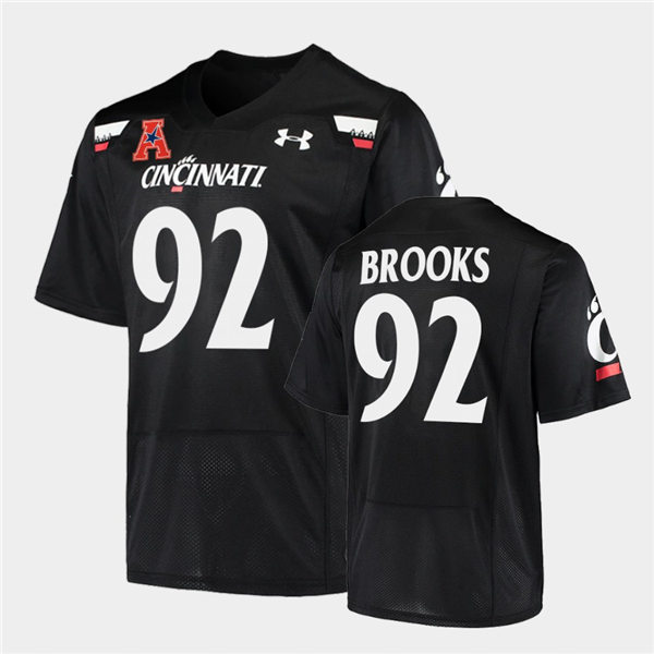 Mens Cincinnati Bearcats #92 Curtis Brooks Under Armour Black College Football Game Jersey