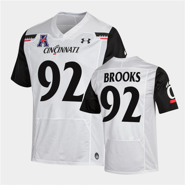Mens Cincinnati Bearcats #92 Curtis Brooks Under Armour White College Football Game Jersey
