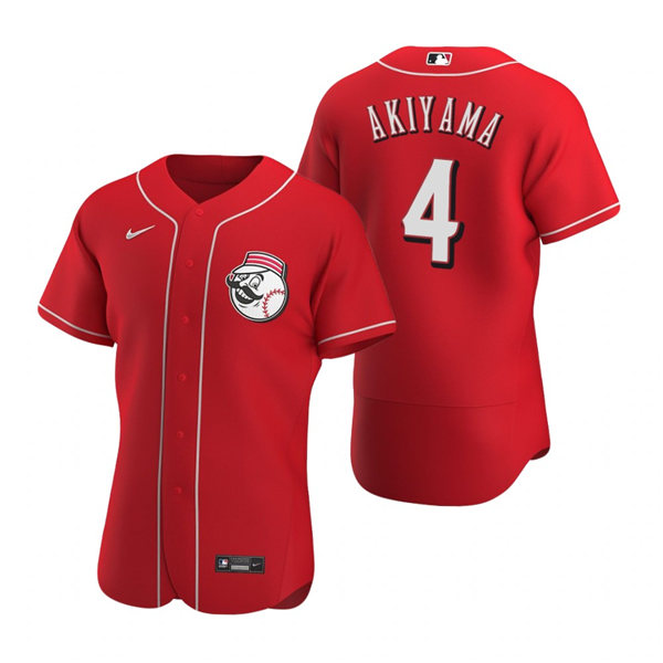 Mens Cincinnati Reds #4 Shogo Akiyama Nike Scarlet Alternate Logo FlexBase Jersey