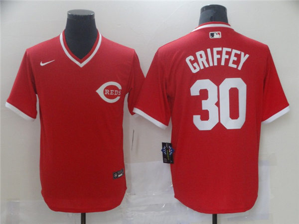 Mens Cincinnati Reds Retired Player #30 Ken Griffey Jr. Nike Scarlet Cooperstown Collection Jerseys