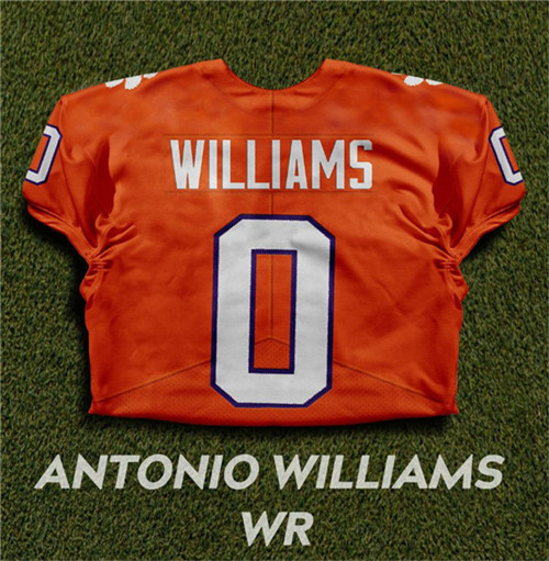 Mens Clemson Tigers #0 Antonio Williams Orange College Football Game Jersey