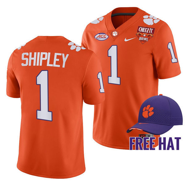 Mens Clemson Tigers #1 Will Shipley Nike Orange College Football Game Jersey