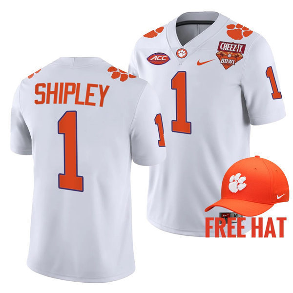 Mens Clemson Tigers #1 Will Shipley Nike White College Football Game Jersey