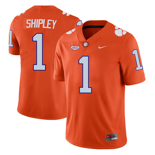 Mens Clemson Tigers #1 Will Shipley Orange College Football Game Jersey