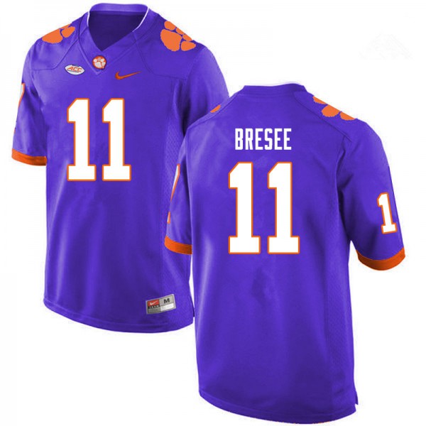 Mens Clemson Tigers #11 Bryan Bresee Nike Purple College Football Jersey