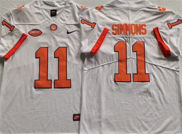 Mens Clemson Tigers #11 Isaiah Simmons Nike White College Football Game Jersey