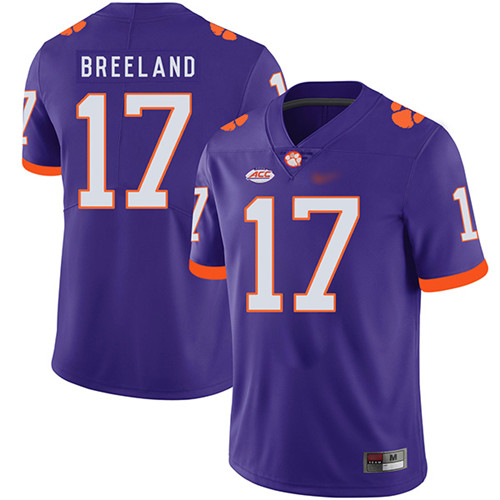 Mens Clemson Tigers #17 Bashaud Breeland Nike Purple College Football Game Jersey