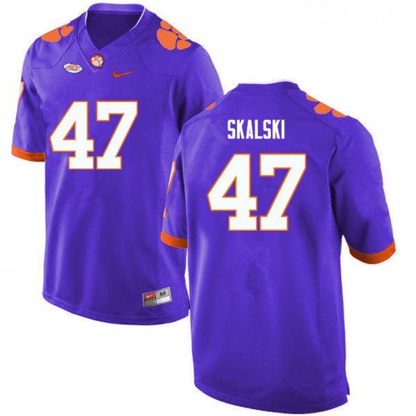 Mens Clemson Tigers #47 James Skalski  Nike Purple College Football Jersey