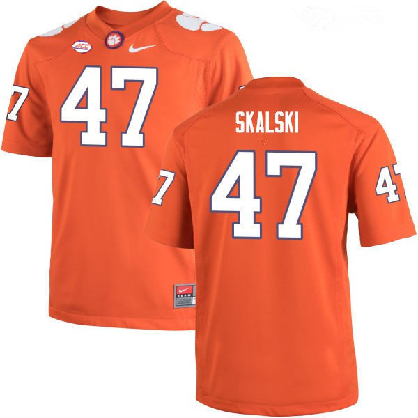 Mens Clemson Tigers #47 James Skalski Nike Orange College Football Game Jersey