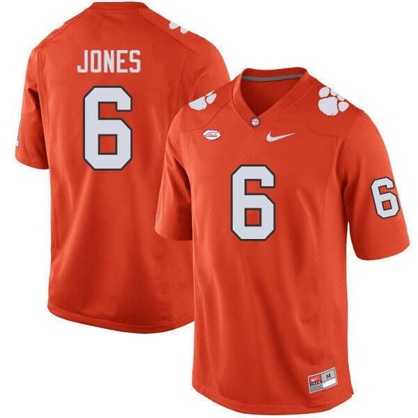 Mens Clemson Tigers #6 Sheridan Jones Nike Orange College Football Game Jersey
