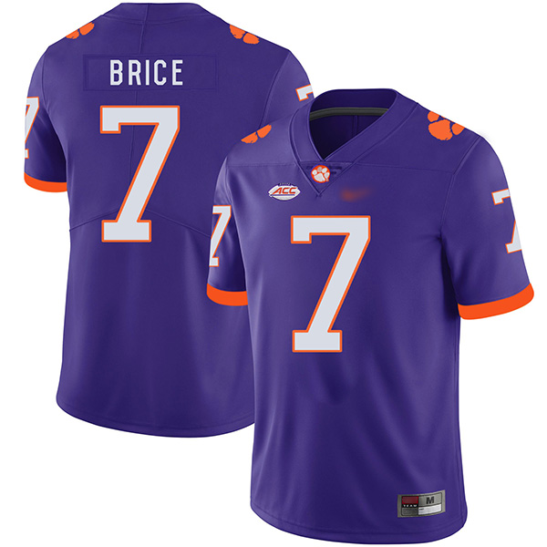 Mens Clemson Tigers #7 Chase Brice Nike Purple College Football Game Jersey