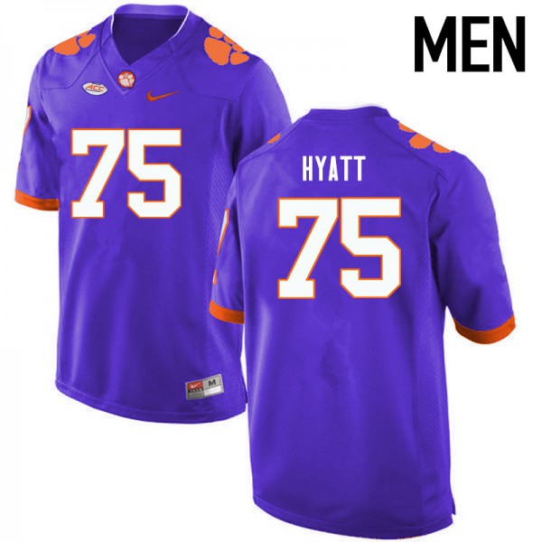 Mens Clemson Tigers #75 Mitch Hyatt Nike Purple College Football Jersey