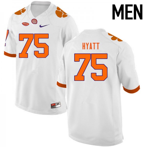 Mens Clemson Tigers #75 Mitch Hyatt Nike White College Football Jersey