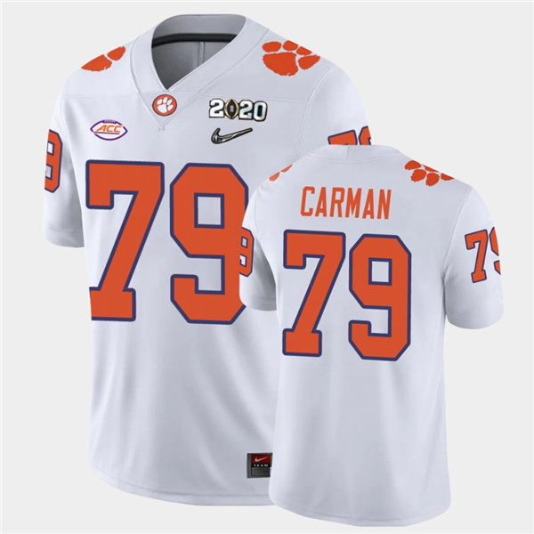 Mens Clemson Tigers #79 Jackson Carman Nike White College Football Game Jersey