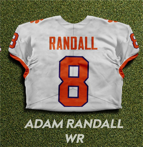 Mens Clemson Tigers #8 Adam Randall White College Football Game Jersey