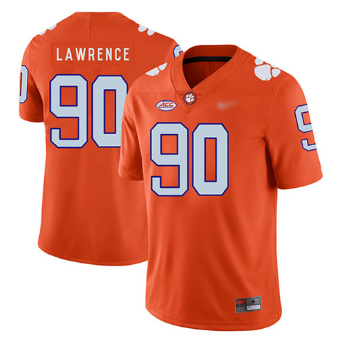 Mens Clemson Tigers #90 Dexter Lawrence Nike Orange College Football Game Jersey