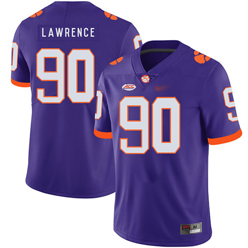 Mens Clemson Tigers #90 Dexter Lawrence Nike Purple College Football Game Jersey