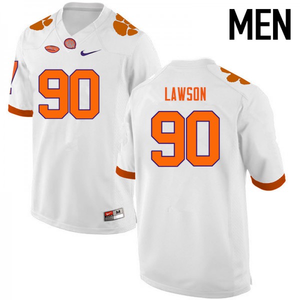 Mens Clemson Tigers #90 Shaq Lawson Nike White College Football Jersey