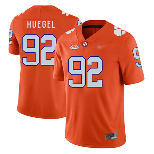 Mens Clemson Tigers #92 Greg Huegel Nike Orange College Football Game Jersey