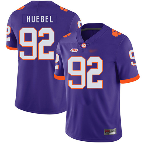 Mens Clemson Tigers #92 Greg Huegel Nike Purple College Football Game Jersey