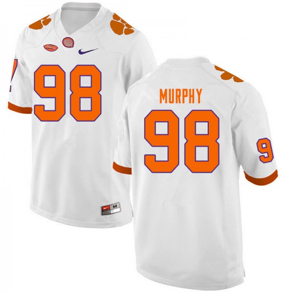 Mens Clemson Tigers #98 Myles Murphy Nike White College Football Jersey