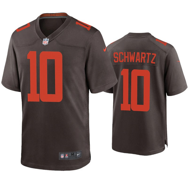Mens Cleveland Browns #10 Anthony Schwartz Nike Brown Alternate Player Vapor Limited Jersey