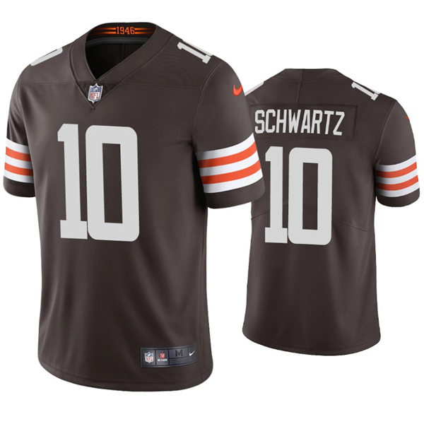 Mens Cleveland Browns #10 Anthony Schwartz Nike Brown Home Vapor Limited Jersey