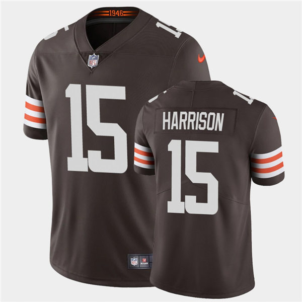 Mens Cleveland Browns #15 Ronnie Harrison Nike Brown Home Vapor Limited Jersey