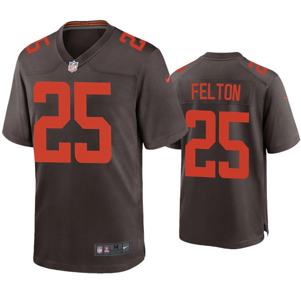 Mens Cleveland Browns #25 Demetric Felton Nike Brown Alternate Player Vapor Limited Jersey