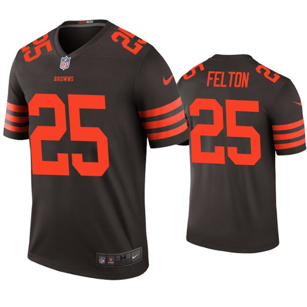 Mens Cleveland Browns #25 Demetric Felton Nike Brown Color Rush Legend Player Jersey