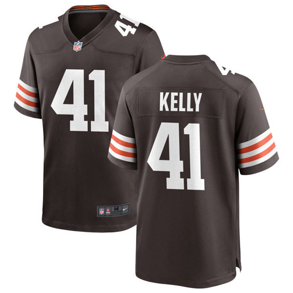 Mens Cleveland Browns #41 John Kelly Nike Brown Home Vapor Limited Jersey