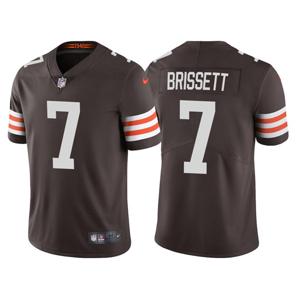 Mens Cleveland Browns #7 Jacoby Brissett Nike Brown Home Vapor Limited Jersey