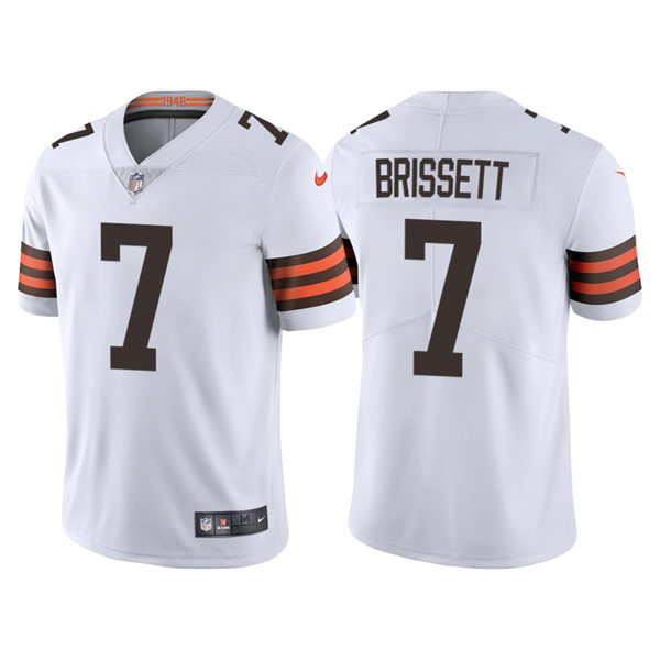 Mens Cleveland Browns #7 Jacoby Brissett Nike White Away Vapor Limited Jersey
