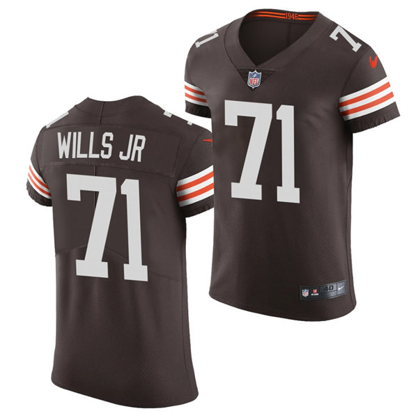 Mens Cleveland Browns #71 Jedrick Wills Jr. Nike Brown Home Vapor Limited Jersey