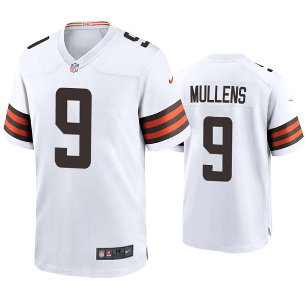 Mens Cleveland Browns #9 Nick Mullens Nike White Away Vapor Limited Jersey 8
