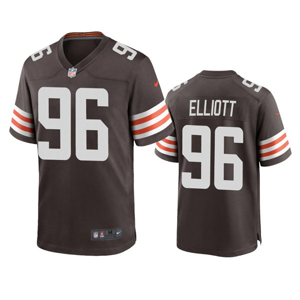 Mens Cleveland Browns #96 Jordan Elliott Nike Brown Home Vapor Limited Jersey