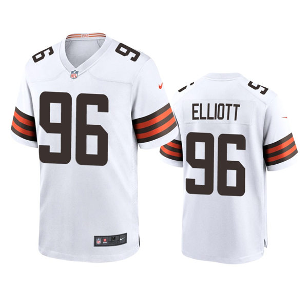 Mens Cleveland Browns #96 Jordan Elliott Nike White Away Vapor Limited Jersey
