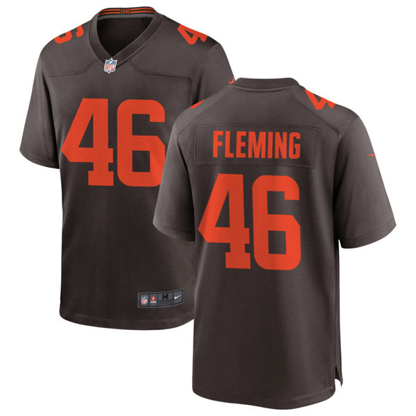 Mens Cleveland Browns Retired Player #46 Don Fleming Nike Brown Alternate Player Vapor