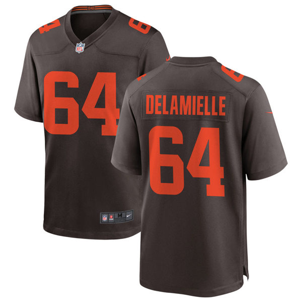 Mens Cleveland Browns Retired Player #64 Joe DeLamielleure Nike Brown Alternate Player Vapor