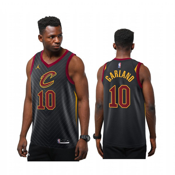 Mens Cleveland Cavaliers #10 Darius Garland Black Statement Edition Jersey