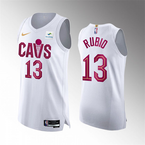 Mens Cleveland Cavaliers #13 Ricky Rubio 2022-23 White Association Edition Swingman Jersey