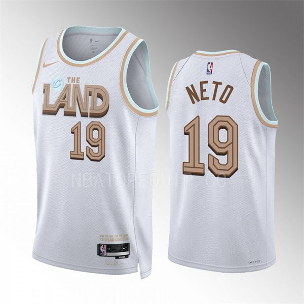 Mens Cleveland Cavaliers #19 Raul Neto White 2022-23 City Edition Jersey