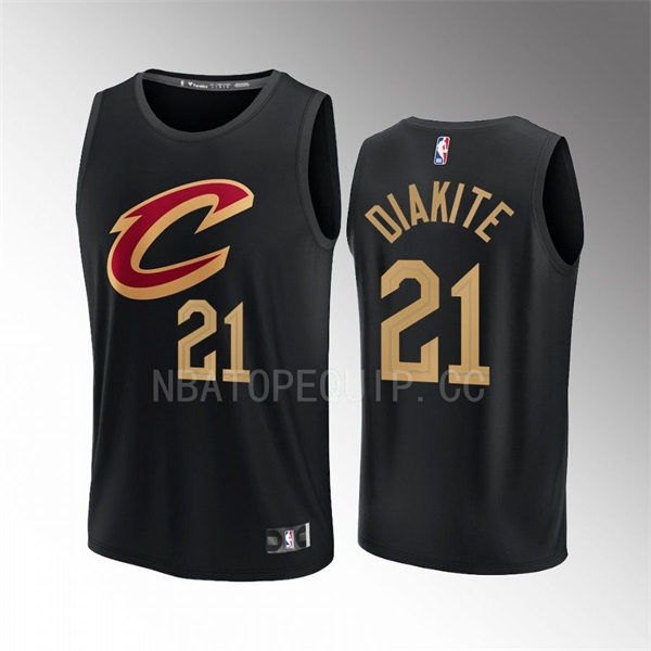 Mens Cleveland Cavaliers #21 Mamadi Diakite 2022-23 Black Statement Edition Swingman Jersey